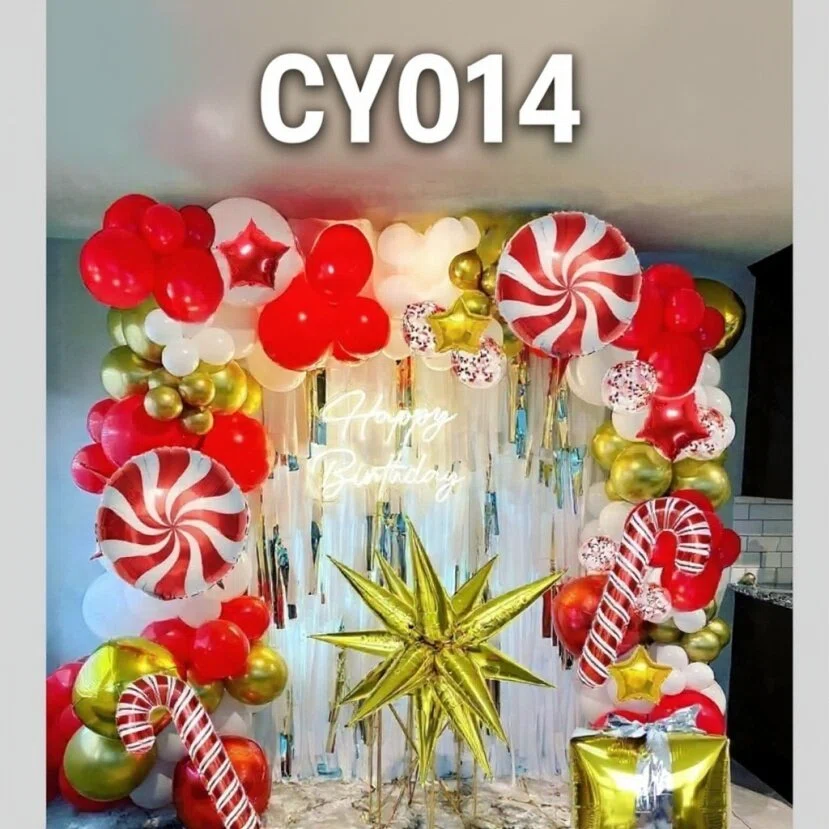 Christmas Balloon Bundle: 2 Themed Kits (Arch + Tree) - Aluminum Foil & Latex Balloons V1132-SDLW7-CY014-032