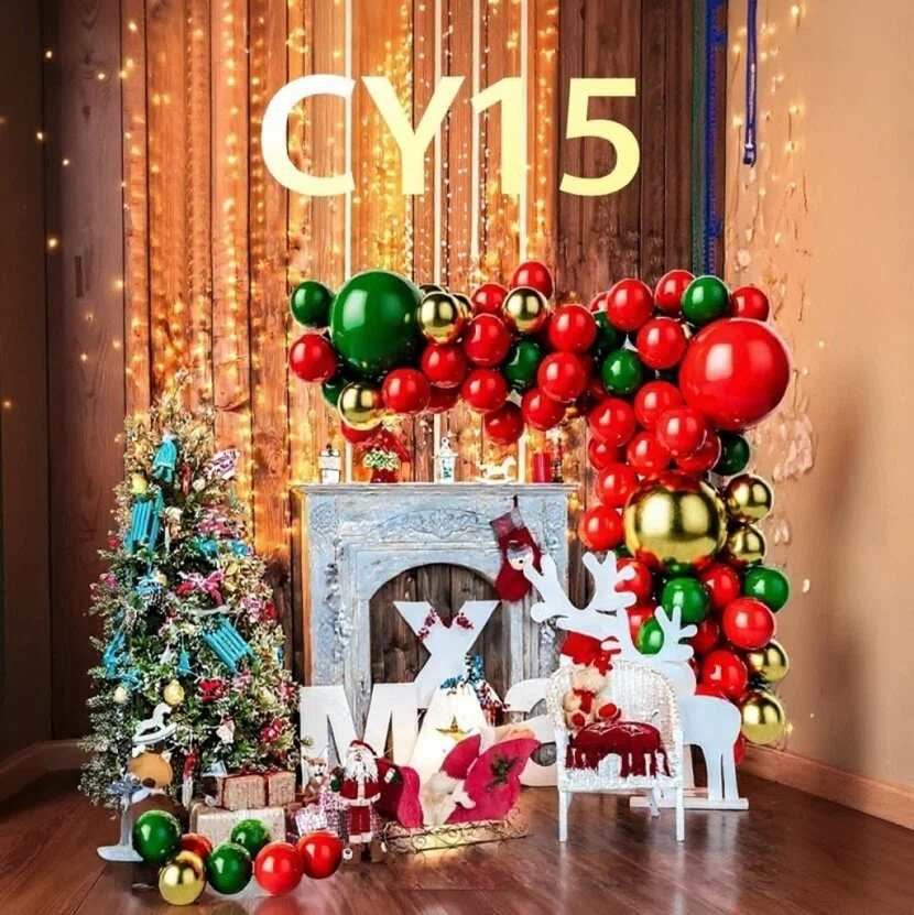 Christmas Balloon 2-Pack Combo: Latex & Foil Holiday Decor | Arch & Tree Sets for 2025 Christmas V1132-SDLW8-CY015-032