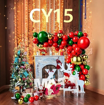 Christmas Balloon 2-Pack Combo: Latex & Foil Holiday Decor | Arch & Tree Sets for 2025 Christmas V1132-SDLW8-CY015-032