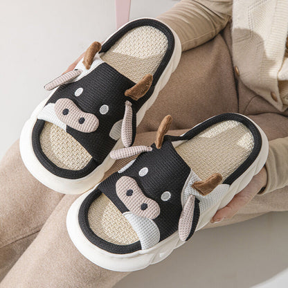 Slippers: EVA Thick Sole Non-Slip Beach Sandals for Couples & Parent-Child, 7 Styles(black-37-38) V1132-YMTX1-BLACK-37-38