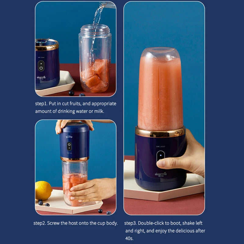 Portable Electric Fruit Juice Blender V1142-1005006814810598-D