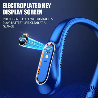 NNEOBA Neck Bladeless Fan Mini Portable-Blue V1142-1005007262367655-2
