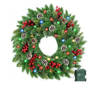 Pre-Lit Christmas Wreath With Led Lights V1142-LP000404