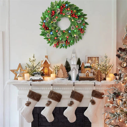 Pre-Lit Christmas Wreath With Led Lights V1142-LP000404