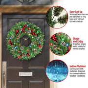 Pre-Lit Christmas Wreath With Led Lights V1142-LP000404