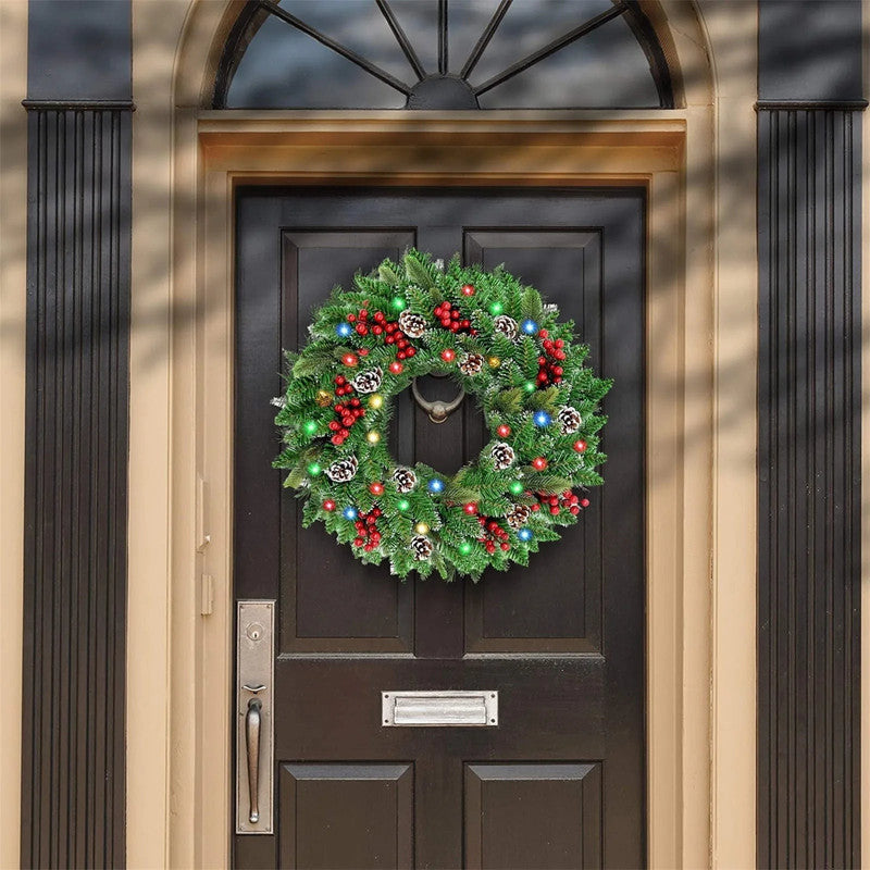 Pre-Lit Christmas Wreath With Led Lights V1142-LP000404