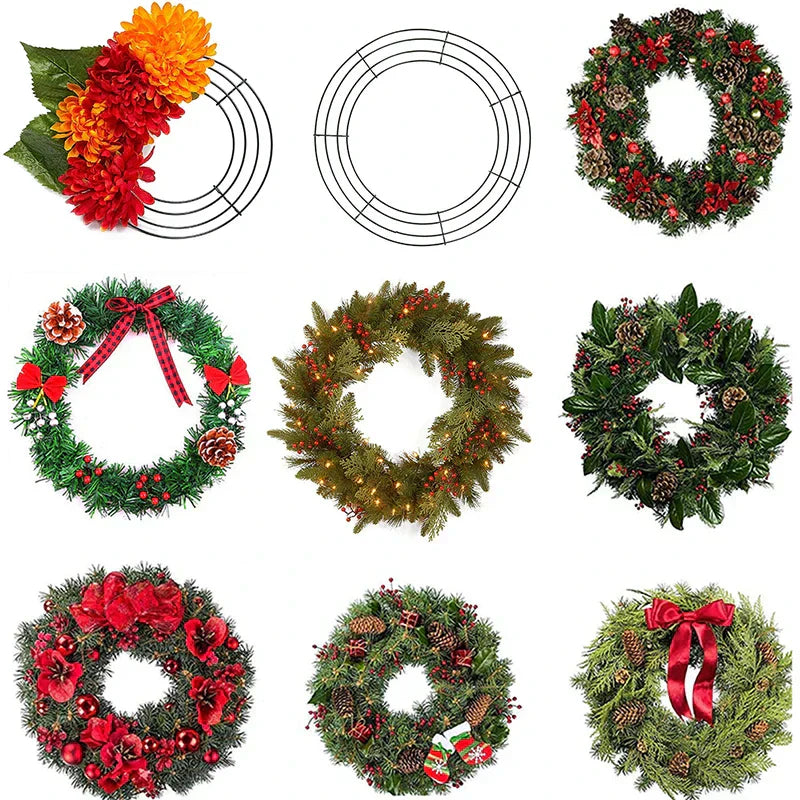 Metal Wreath Round Iron Ring For Christmas V1142-LP1005005037927665