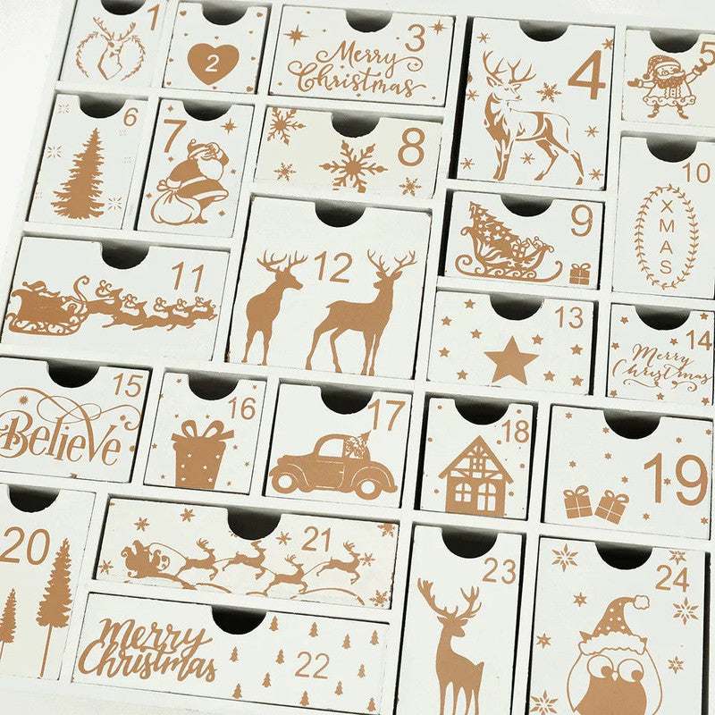 Christmas Wooden Advent Calendar With 24 Drawers V1142-LP1005006166502203