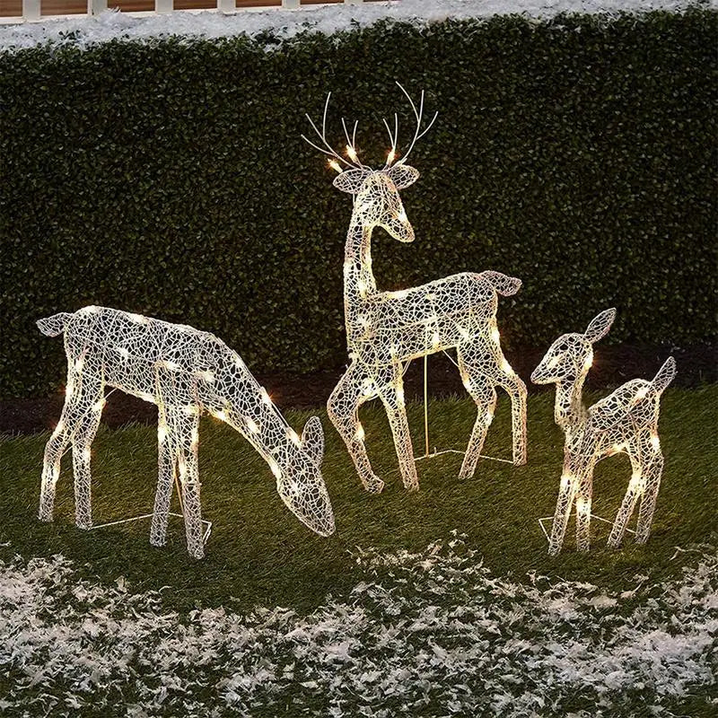 Lighted Christmas Deer Reindeer Family With Led Lights V1142-LP1005006211147958