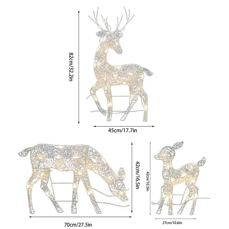 Lighted Christmas Deer Reindeer Family With Led Lights V1142-LP1005006211147958