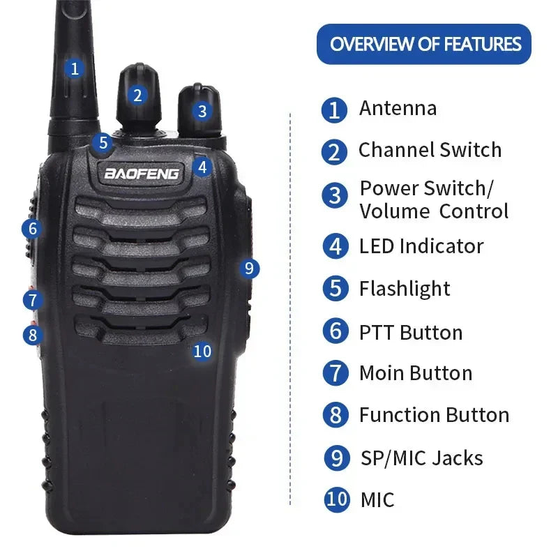 V2 Walkie Talkie Long Range Radio (2PCS BF-888S) V1142-LP1005006217078026