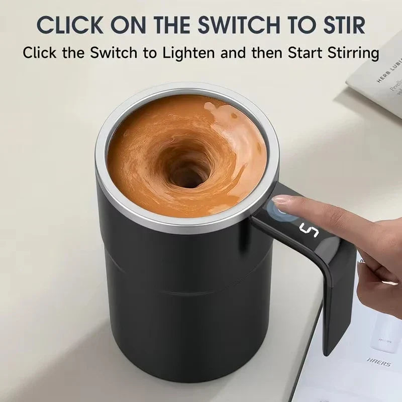 380ML Self-Stirring Electric Coffee Mug Black and White Cup V1142-LP1005006429009494