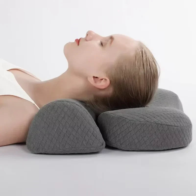 Ergonomic Memory Foam Cervical Pillow Orthopedic Contour Grey V1142-LP1005006782755885