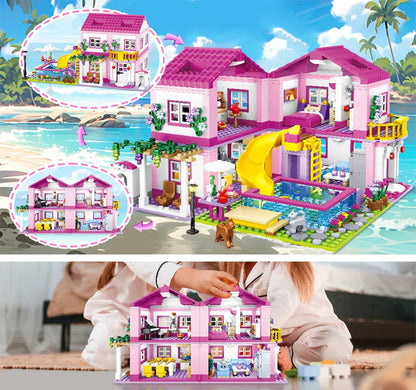 City Villa Castle Building Blocks Set With Pool V1142-LP1005006860909709