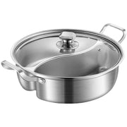 32cm 316 Stainless Steel Twin Divided Hot Pot Silver V1142-LP1005006963475579