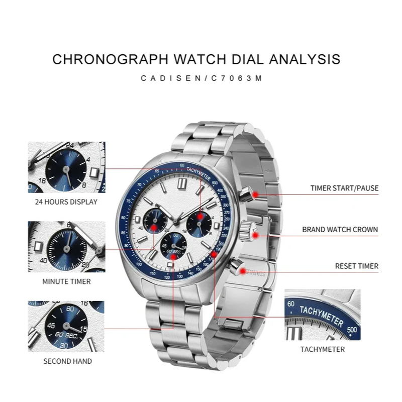 Mens Quartz Chronograph Business Watch V1142-LP1005006972989684-WHITE