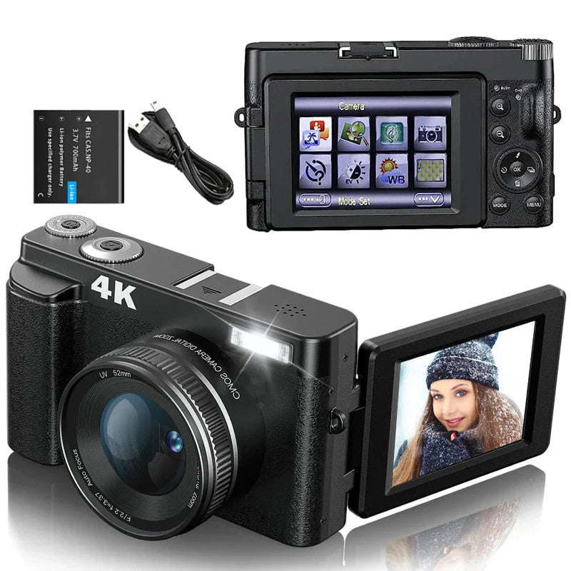 4K Digital Camera with Autofocus Anti-Shake Black V1142-LP1005007010522220