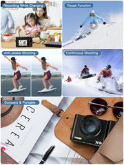 4K Digital Camera with Autofocus Anti-Shake Black V1142-LP1005007010522220