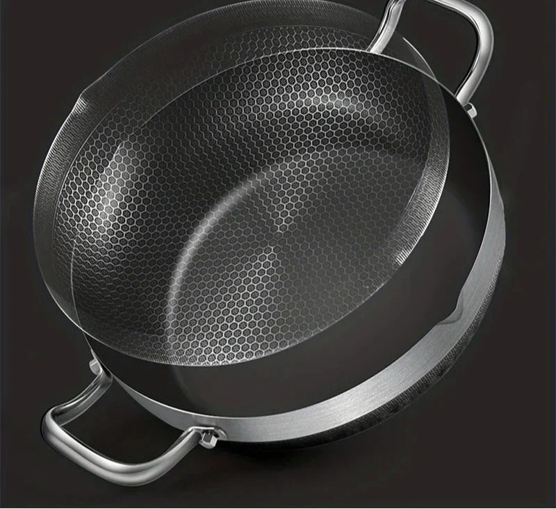 30cm Stainless Steel Non-Stick Frying Pan with Glass Lid Silver V1142-LP1005007016082902