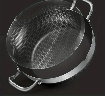 30cm Stainless Steel Non-Stick Frying Pan with Glass Lid Silver V1142-LP1005007016082902