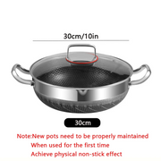 30cm Stainless Steel Non-Stick Frying Pan with Glass Lid Silver V1142-LP1005007016082902