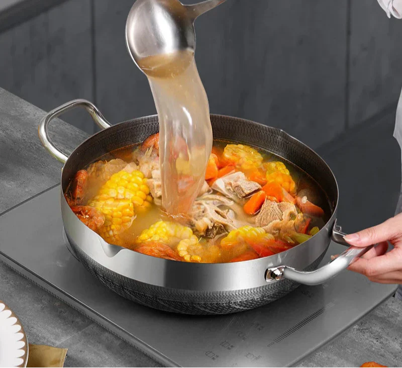 30cm Stainless Steel Non-Stick Frying Pan with Glass Lid Silver V1142-LP1005007016082902