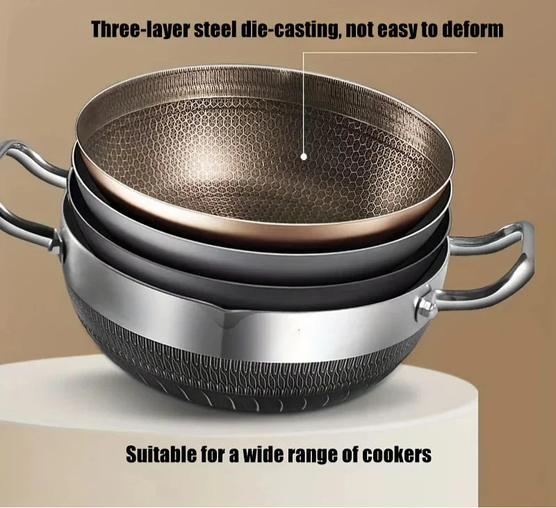 30cm Stainless Steel Non-Stick Frying Pan with Glass Lid Silver V1142-LP1005007016082902