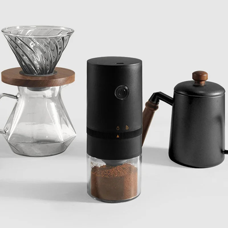 Portable USB C Rechargeable Coffee Grinder Mill Black V1142-LP1005007309837460