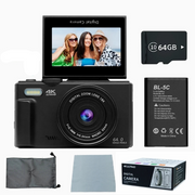 4K Digital Camera for Photography 64MP Vlogging Black V1142-LP1005007342064879