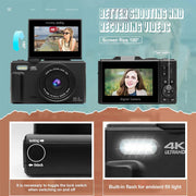 4K Digital Camera for Photography 64MP Vlogging Black V1142-LP1005007342064879