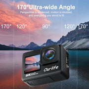 5K Action Camera with Touchscreen Waterproof Black V1142-LP1005007476503933