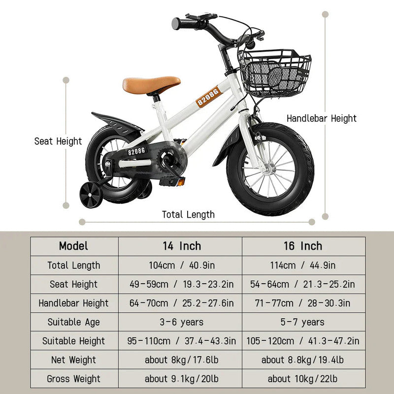 Kids Bike for Girls 3-7 Years with Basket V1142-LP1005007570275518