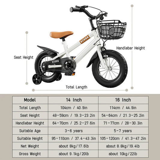 Kids Bike for Girls 3-7 Years with Basket V1142-LP1005007570275518