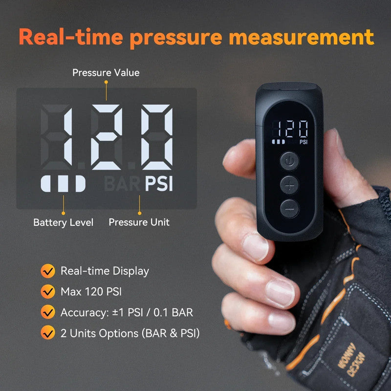 Pro Mini Electric Bike Pump Cordless Tire Inflator V1142-LP1005007579222010