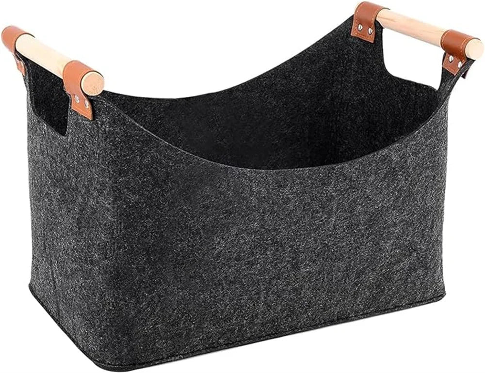 Wooden Firewood Storage Felt Basket Foldable V1142-LP1005007700752669