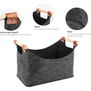 Wooden Firewood Storage Felt Basket Foldable V1142-LP1005007700752669