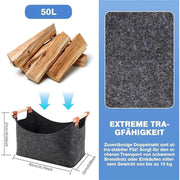 Wooden Firewood Storage Felt Basket Foldable V1142-LP1005007700752669