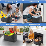 Wooden Firewood Storage Felt Basket Foldable V1142-LP1005007700752669