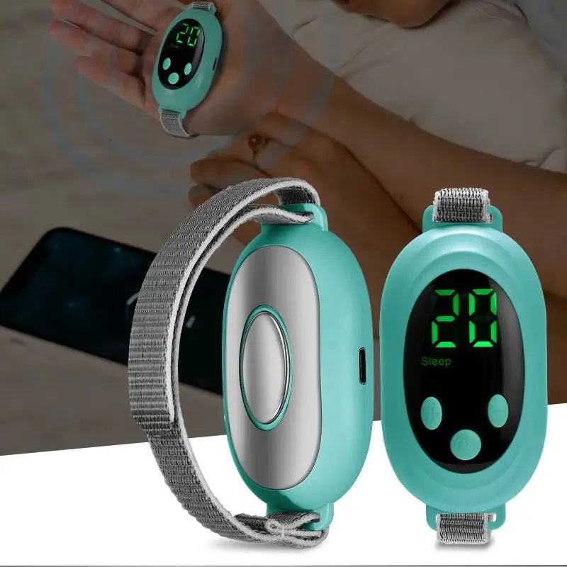 Microcurrent EMS Sleep Aid Device Palm Pulse Massager Blue V1142-LP1005007731717825