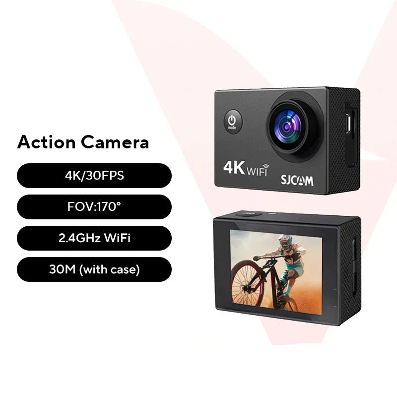 4K Action Camera 30M Waterproof Sports Cam Balck V1142-LP1005007798234923