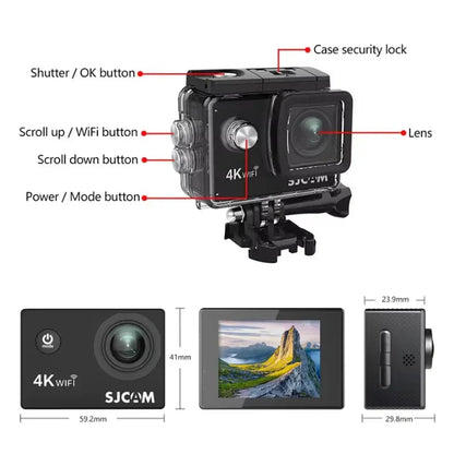 4K Action Camera 30M Waterproof Sports Cam Balck V1142-LP1005007798234923