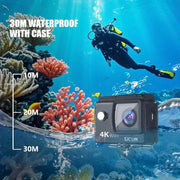 4K Action Camera 30M Waterproof Sports Cam Balck V1142-LP1005007798234923