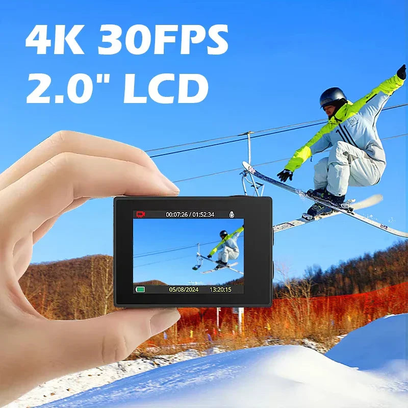 4K Action Camera 30M Waterproof Sports Cam Balck V1142-LP1005007798234923