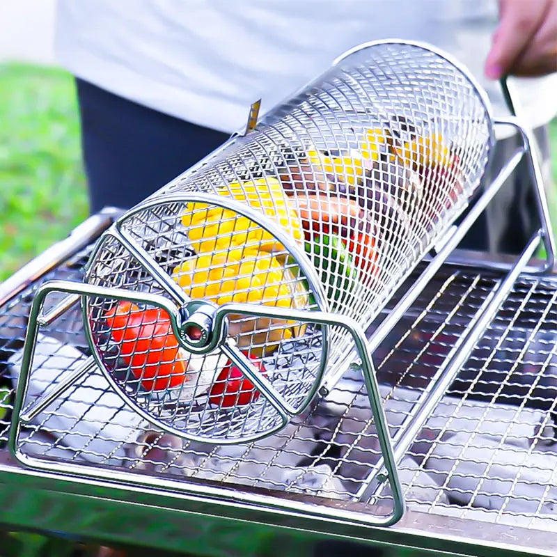 12-Inch Stainless Steel Rolling BBQ Grill Mesh Rotisserie V1142-LP1005007987883011