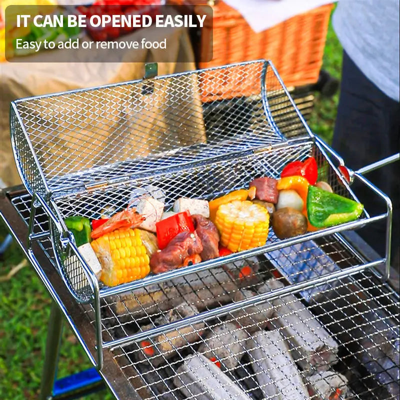 12-Inch Stainless Steel Rolling BBQ Grill Mesh Rotisserie V1142-LP1005007987883011