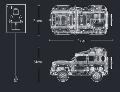 Technical Rover Defender Collector'S Building Blocks Set V1142-LP1005007987922206