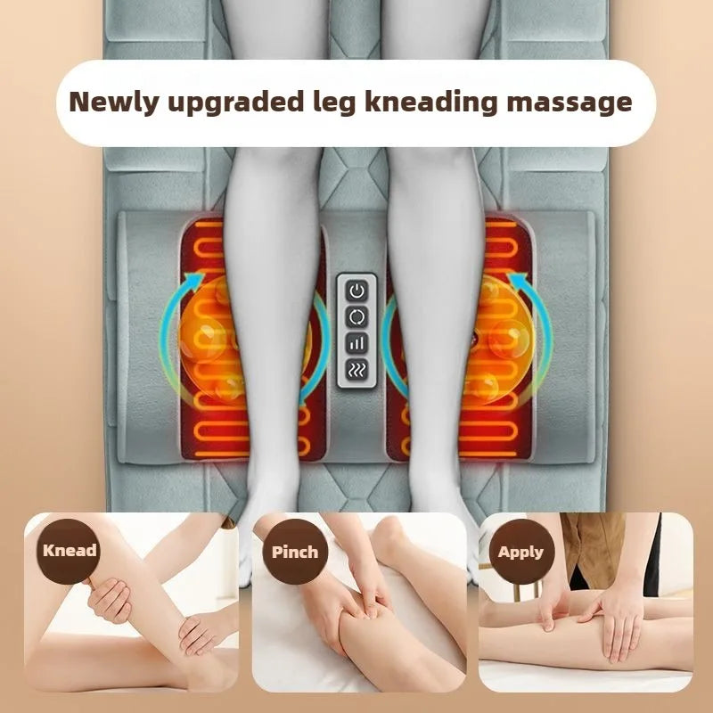 Electric Full Body Massage Mattress with Heat, Airbag, and Kneading Grey V1142-LP1005008479826186