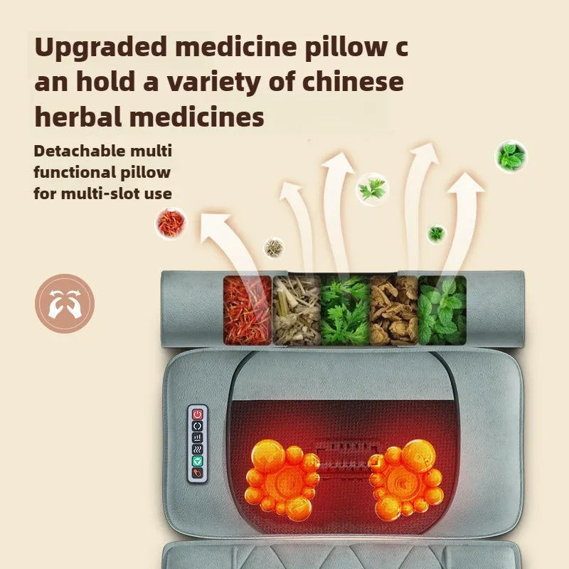 Electric Full Body Massage Mattress with Heat, Airbag, and Kneading Grey V1142-LP1005008479826186