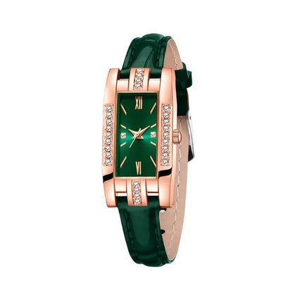 Green Womens Quartz Watch Jewelry Gift Set V1142-LP1005008623982971
