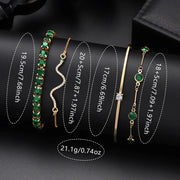 Green Womens Quartz Watch Jewelry Gift Set V1142-LP1005008623982971
